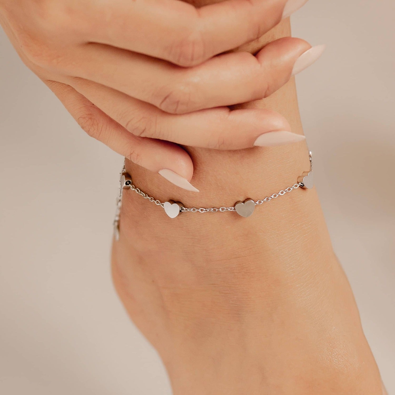 Bracelet de Cheville Multi Cœurs